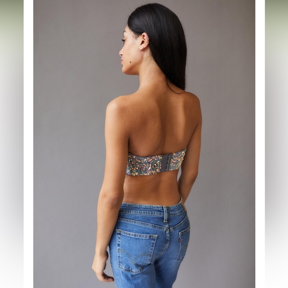 NWT Urban Outfitters Gold Sequin Sleeveless Crop Top - Picture 10 of 16